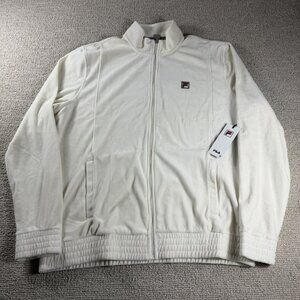 FILA Velour Full Zip Y2K Track Jacket White Men’s Size XXL